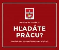 Mestská časť Bratislava-Nové Mesto hľadá pracovníka podateľne (zastupovanie počas PN)