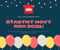 Milí Novomešťania, želáme vám šťastný nový rok 2021!