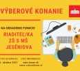 Mestská časť Bratislava-Nové Mesto vyhlasuje výberové konanie na obsadenie funkcie RIADITEĽ/KA ZÁKLADNEJ ŠKOLY S MATERSKOU ŠKOLOU, Jeséniova 54, 831 01 BRATISLAVA, s p…