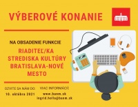 Mestská časť Bratislava-Nové Mesto vyhlasuje výberové konanie na obsadenie funkcie riaditeľ/ka Strediska kultúry Bratislava-Nové Mesto