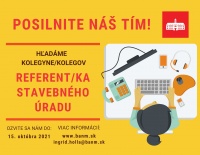 Mestská časť Bratislava-Nové Mesto hľadá záujemcov na pracovnú pozíciu referent/ka oddelenia územného konania a stavebného poriadku (stavebný úrad)