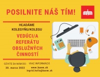 Mestská časť Bratislava-Nové Mesto vyhlasuje výberové konanie na obsadenie funkcie vedúca/i referátu obslužných činností