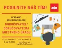 Mestská časť Bratislava-Nové Mesto hľadá záujemcov na pracovnú pozíciu doručovateľ/ka miestneho úradu