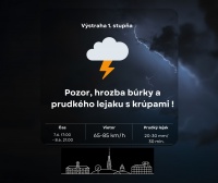 Pozor, výstraha 1. stupňa! V Bratislave v utorok a v stredu hrozia búrky, silný vietor a prudký lejak s krúpami