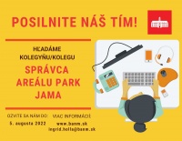 Mestská časť Bratislava-Nové Mesto hľadá záujemcu na pracovnú pozíciu Správca areálu Park JAMA