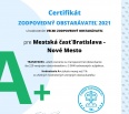 Mestská časť Bratislava-Nové Mesto získala ocenenie pre najlepších verejných obstarávateľov na Slovensku. Titul Zodpovedný obstarávateľ 2021 s hodnotením „veľmi zodpov…