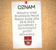 Miestny úrad Bratislava-Nové Mesto bude v pondelok 28. augusta 2023 z technických príčin pre verejnosť zatvorený.

Obyvateľov prosíme, aby si návštevu mestského úrad…