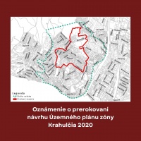 Oznámenie o prerokovaní návrhu Územného plánu zóny Krahulčia 2020