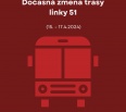 Dôvodom je oprava Račianskej ulice. Zmena potrvá od pondelka 15. 4. do stredy 17.4.

Linka 51 bude premávať po dvoch protismerných okruhoch a zároveň nebude premávať…