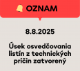 Miestny úrad Bratislava-Nové Mesto oznamuje občanom, že v dňoch 08.08.2025 bude Úsek osvedčovania listín a podpisov na listinách z technických príčin zatvorený.

Ďak…