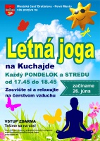 Už siedmy rok po sebe sa na Kuchajde cvičí LETNÁ JOGA. Každý pondelok a stredu, štartujeme 26. júna