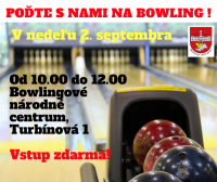 Pozývame vás zdarma na bowling! V nedeľu 2. septembra v centre na Turbínovej